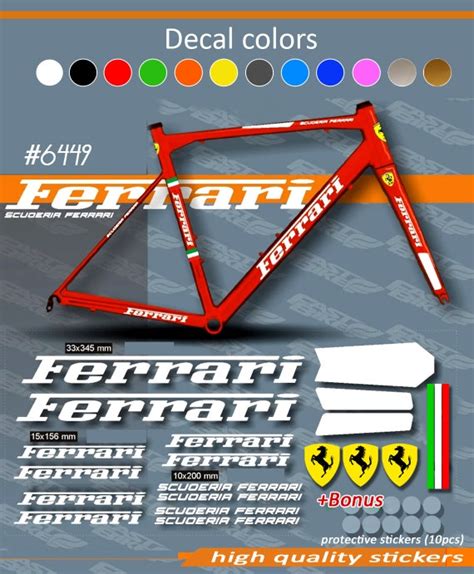 ferrari sticker for bike|ferrari stickers for bikes.